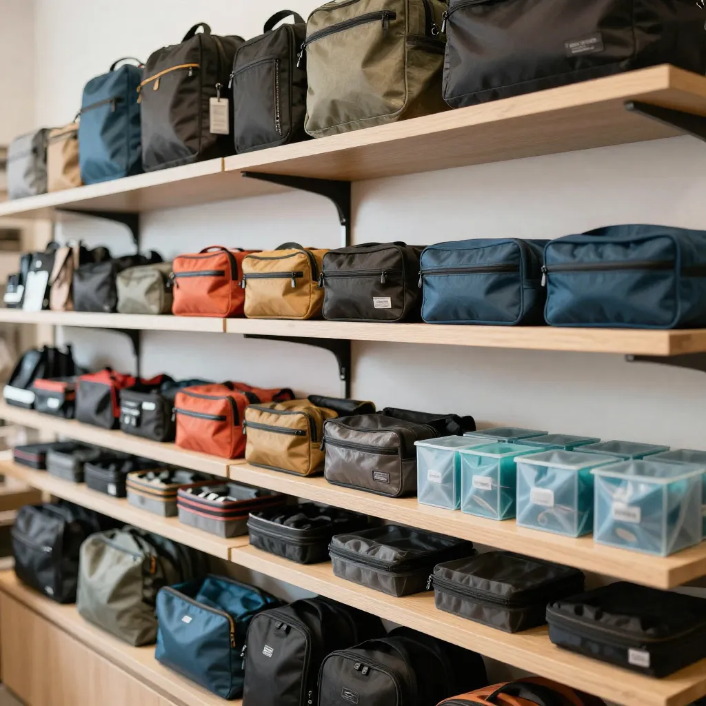 organized travel accessories arranged neatly