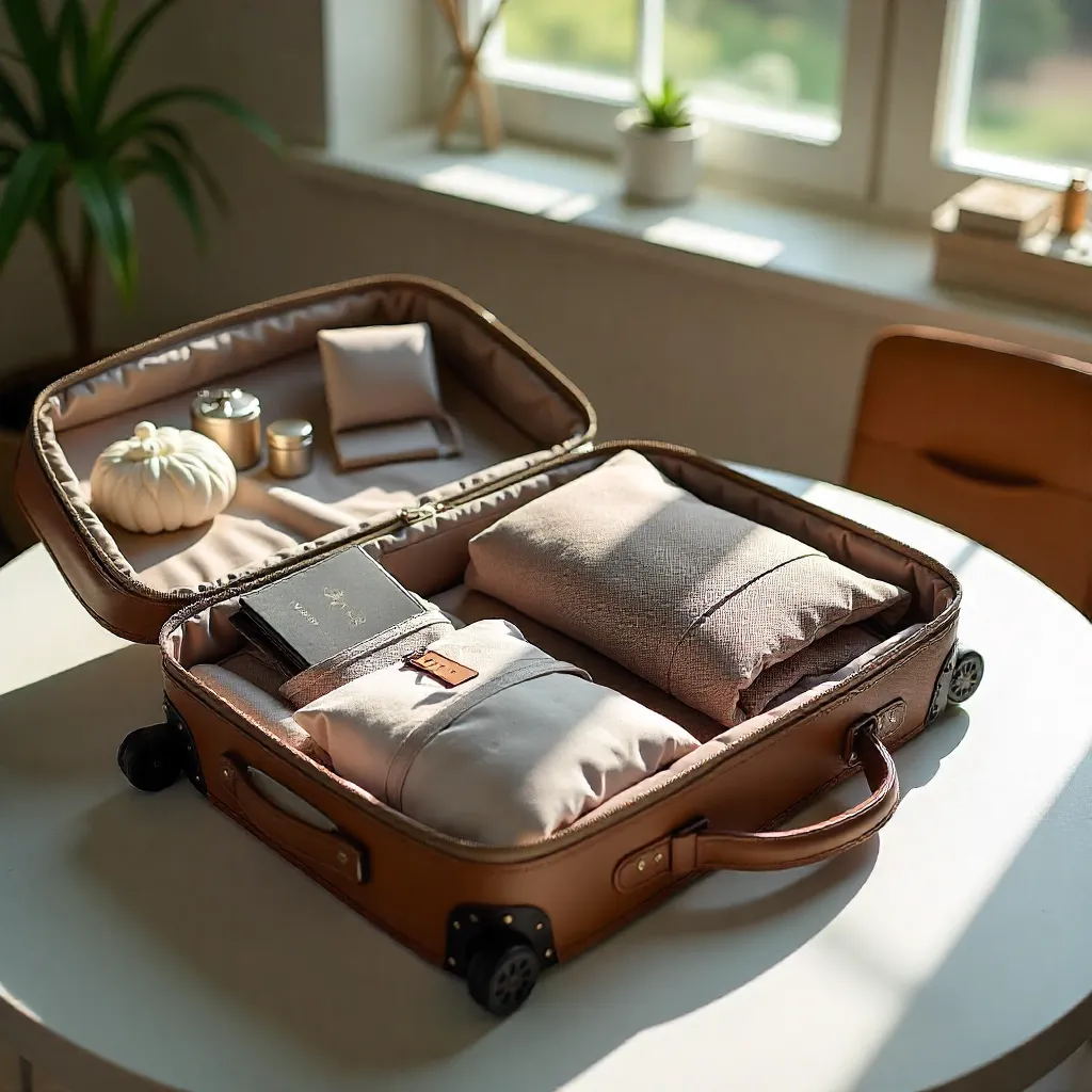 well organized travel luggage